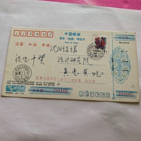 陈加琪亲笔实寄鸡中国邮政贺年有奖明信片（261）