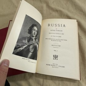 Rambaud`s russia 《俄罗斯史》英译本 布面精装 书脊烫金 版画插图 全两卷 1898年老版书 优质纸印刷