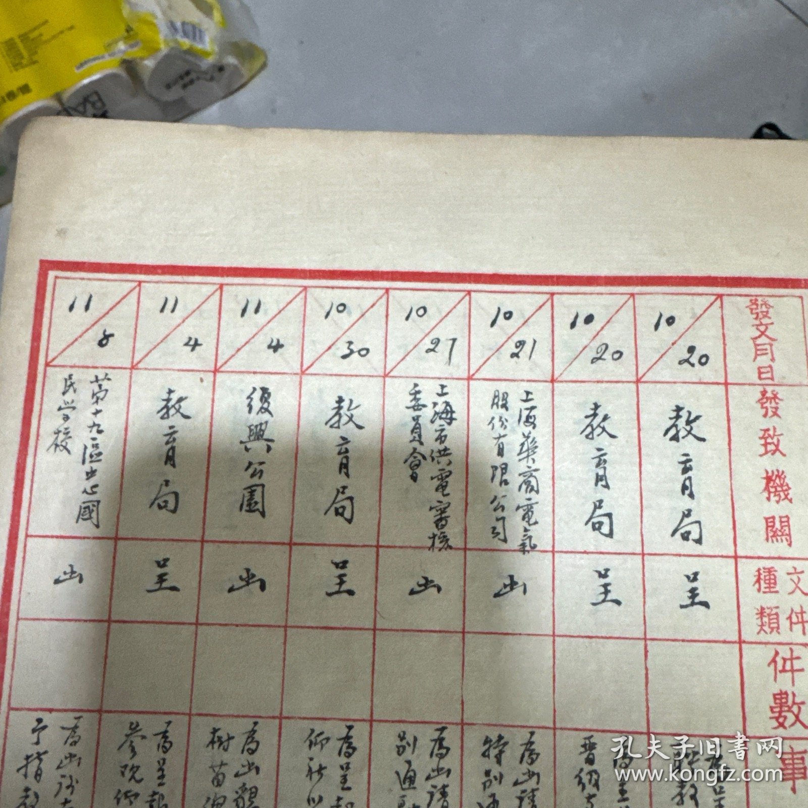 民国36年上海政府发文（34张）