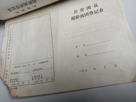 登记表老旧 6张 带毛主席指示 林副主席指示的1970年代共青团员超龄离团登记表六张合拍，空白的资料 品相不好见图