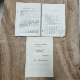 八十年代 学术论文（三篇）: 廖仲恺晚年的政治思想和革命实践、日苏中立条约及其后果、（强剑衷）1935年刺蒋汪案探索 —— 包邮！