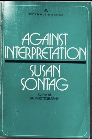 苏珊桑塔格Susan sontag亲笔签名题款《反对阐释》Against Interpretation