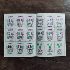 1988年广东新会县糖酒厂会城糖票