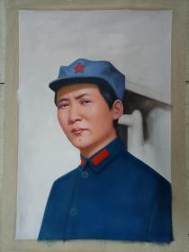 一开手绘毛主席油画（100x75）公分