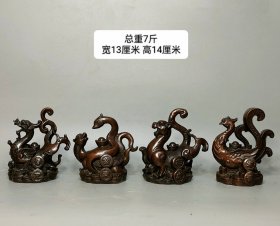 四大神兽一套。 纯铜材质，做工精致，雕刻精美，品相一流……