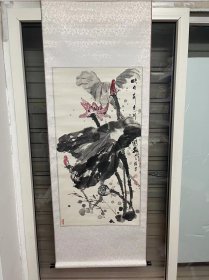 中式国画，水墨画，彩色画，花鸟画，尺寸60*160，西安名人字画，马天锁，包邮（新疆，西藏，海南，内蒙除外），已裱，b1-92