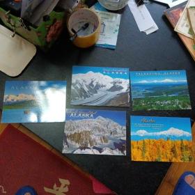 外国明信片《ALASKA》(阿拉斯加）【5枚，整洁自然旧，没有使用，详见11幅照片）