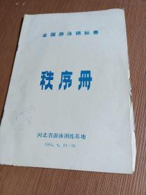 1994年全国游泳锦标赛秩序册