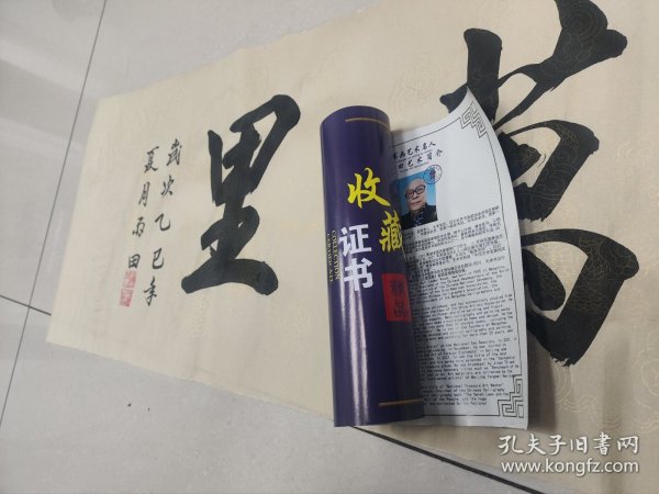 雷志阳，字 雨田手绘书法作品《鹏程万里》，四尺对开138*34软片未裱龙纹白宣，精品值得收藏。