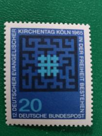 德国邮票 西德 1965年大会徽志 1全新