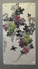 23366莫孟初四川画家花鸟画，尺寸99×53厘米