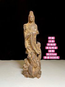 珍藏奇楠香沉香木乘龙观音造像