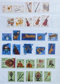 日本信销邮票～《乐器》1-3集30全