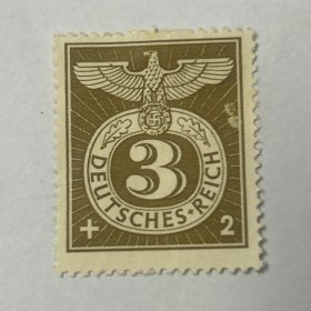 德，第三帝国邮票 ，1943年发行，鹰徽万字图，全新。