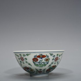 明成化斗彩蝶恋花纹碗 7*14厘米