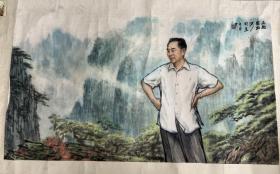 温州著名画家张祥春精品人物画“与祖国山河同在”145x82cm