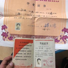 毕业证书（1978年）和（1981年）一人证书合售