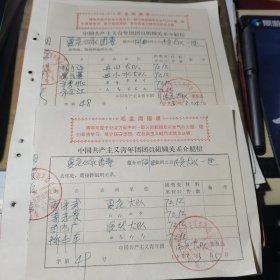 1973年 团组织关系介绍信2张【有毛主席语录】