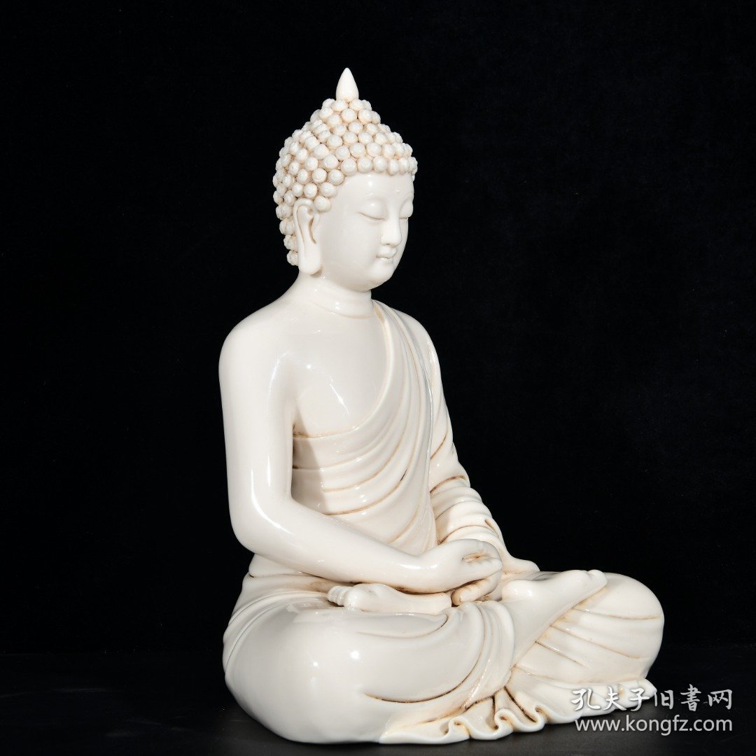 大明万历年德化何朝宗印红胎释迦牟尼如来佛造像 高30宽24厘米2