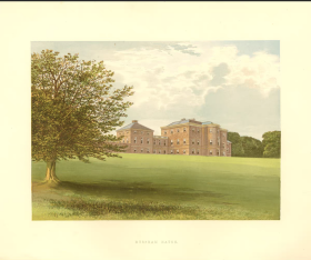 1882年英国原版彩色石印版画默沙姆别墅