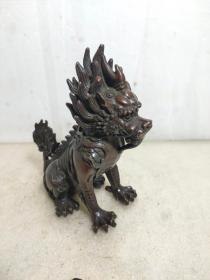 铜招财麒麟一个，品相如图