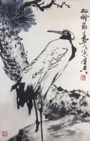 乍启典《松龄鹤寿》1922年生，山东高青县人，以写意花鸟画著称，出版画集多部，参加国内外大展多次，现为国家一级美术师，中国美术家协会会员，山东省文史研究馆馆员。