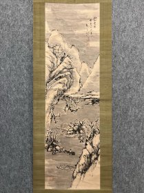 古笔雪景【铁翁和尚】（1789－1871）祖门和尚，又名超玄，又号铁岩，壮年出家，清代著名的画僧。 昭文（今江苏常熟）人。游日本，住长崎春德寺。善山水，法南宗，有潇洒出尘之致。性狷介，不喜与俗人交，萧然一室。客至，乞其画者，闻文人雅士则赠之，若富家豪族，虽持多金不易得。曾作画论云：“钏路云泉、高久霭崖、渡边华山、椿椿山的四家是近东国南画四天王。但真能脱俗的华山与棒山耳。尤其华山，笔势强健，气运生动