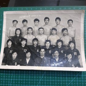 041 老照片 80年篮球队合影 黑白照片