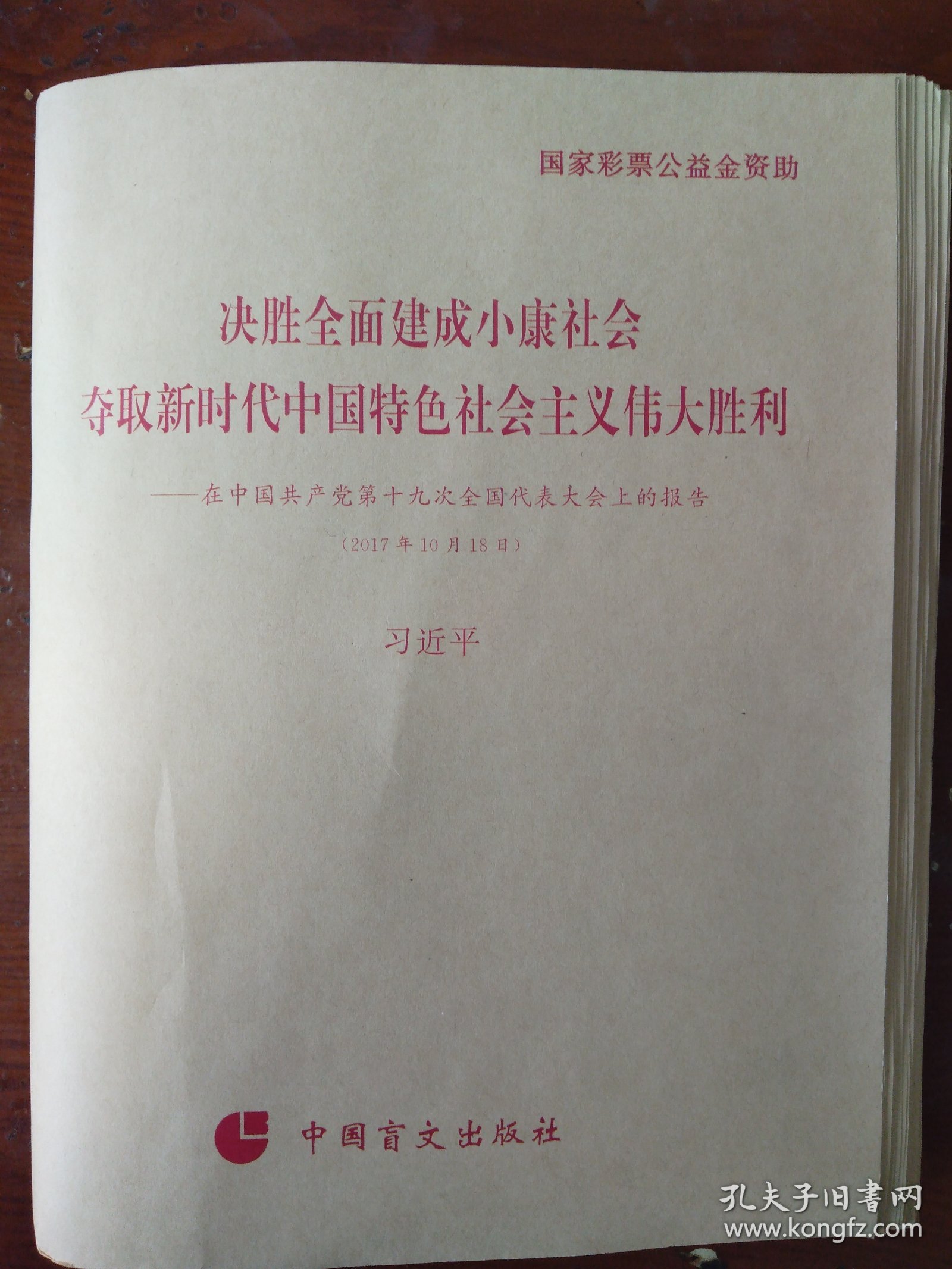 《中国共产党第十九次全国代表大会上的报告》