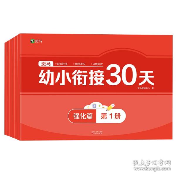 斑马幼小衔接30天强化篇（全7册）全套试卷6-8岁学前班一年级适用 拼音数学英语紧贴教材