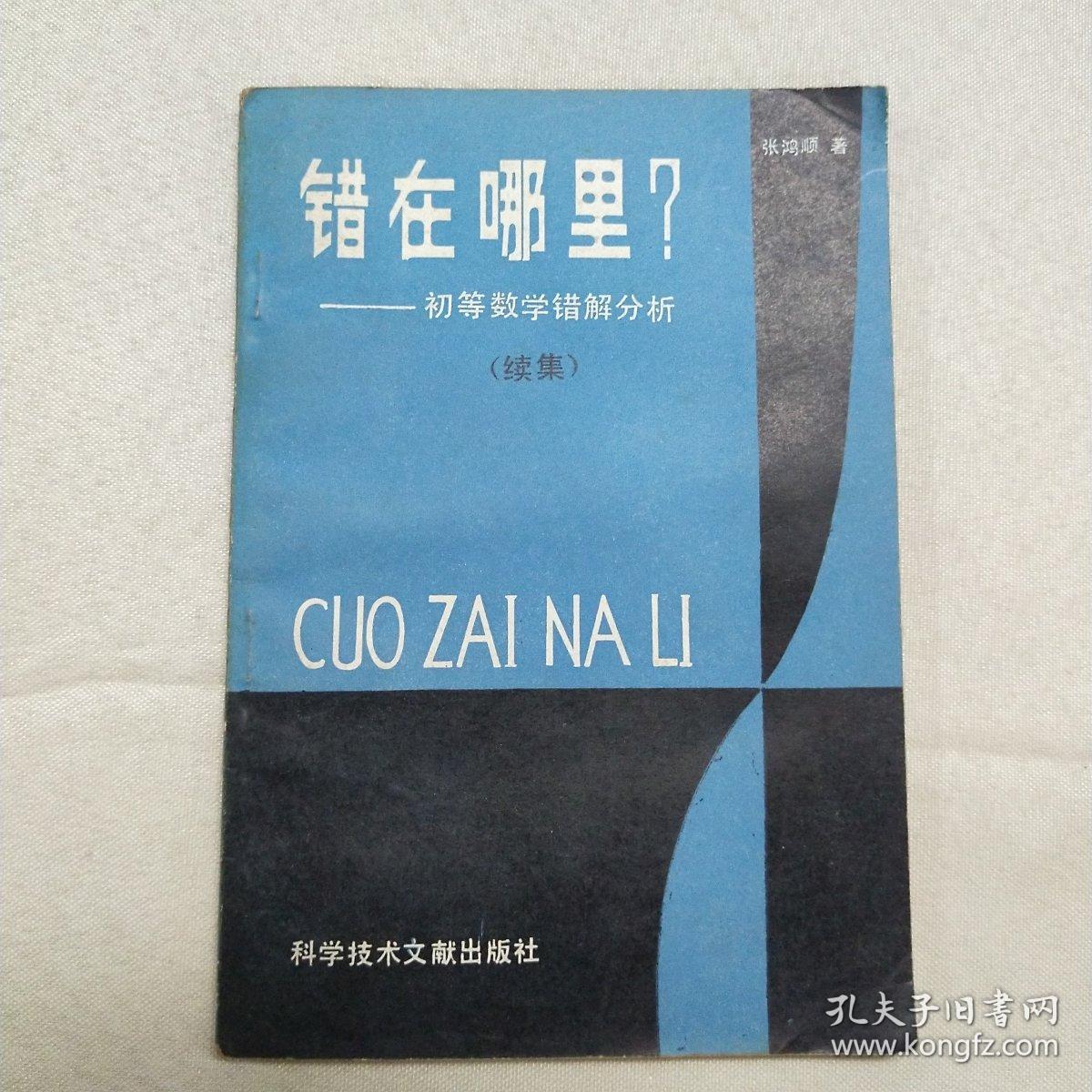 正版 错在哪里？初等数学错解分析