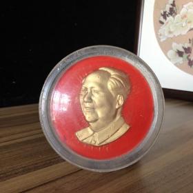 主席像，塑料材质，描金头像，全品