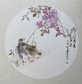 许国营老师精品卡纸写意花鸟画-九