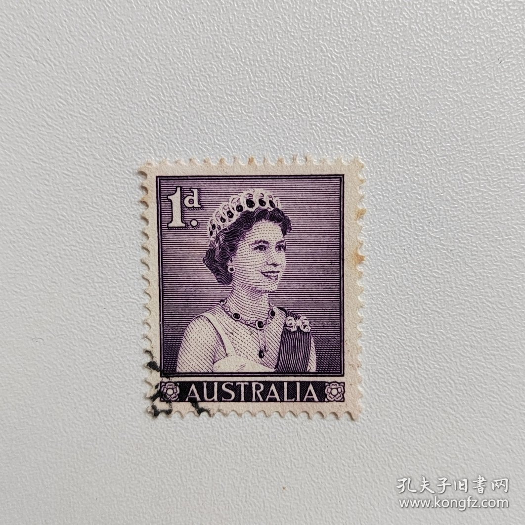 外国邮票 澳大利亚邮票精美雕刻版漂亮女王像 信销1枚 如图齿瑕