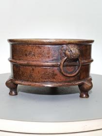 古董  古玩收藏  铜器   铜香炉 精品铜香炉   尺寸长宽高:14/12/8厘米，重量:2.9斤