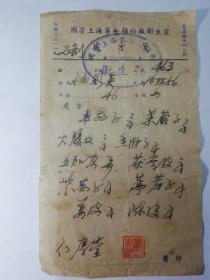 国营上海第七棉纺厂主任医师  卢秉章（1911-）  56年中医处方一页。（上海《普陀区志》第三十八卷新风范例，第一章个人模范事例中有记载）