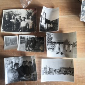 老照片 六七十年代 干部领导视察工作的黑白照片 七枚合售