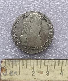 玻利维亚1830年4S银币 4索尔 草泥马