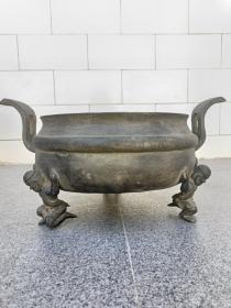 古董  古玩收藏  铜器   铜香炉   尺寸长宽高:40/29/21厘米，重量:14.5斤
