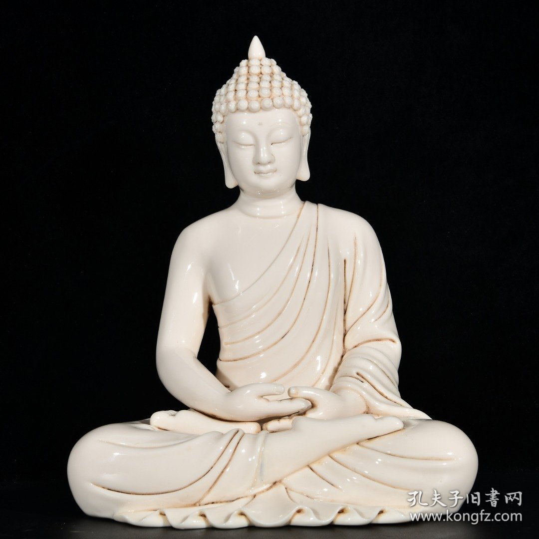 大明万历年德化何朝宗印红胎释迦牟尼如来佛造像 高30宽24厘米2