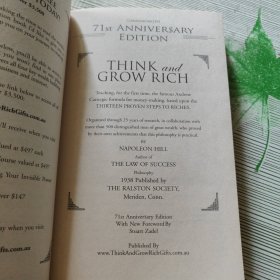 THINK and GROW RICH 71st ANNIVERSARY