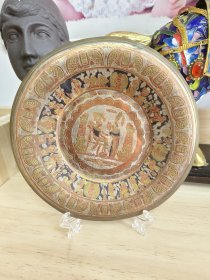 民俗老物件 埃及 神话故事 手工铜盘 摆件