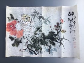 6139 《宋奇贤 绘 花开富贵图》尺寸46x69.5cm 真迹保真