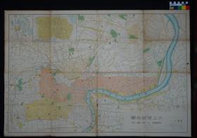 大上海新地图 1938年 上海日本堂书店印制上海地图，
廓内图积59.5x90cm。比例尺1：20000。内容上有不少修订，其中虹口及外滩等地的日系军政机构、商社，有较多的更新增绘。