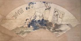 胡开文墨雕大家 王绥之 人物扇面