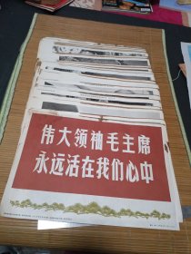 新闻展览照片农村普及版，伟大领袖毛主席永远活在我们心中，全63张，，26/37cm 8开