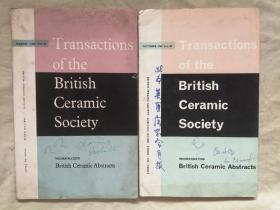 英文原版：英国陶瓷学会会刊 1964年3月第63卷、1968年10月第67卷（Transactions of the British Ceramic Society）