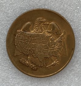 美国鹰地图1969年费城造币厂铜章 38mm 26g左右 自然氧化