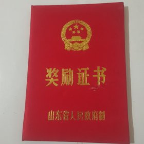 山东省人民政府制奖励证书封皮