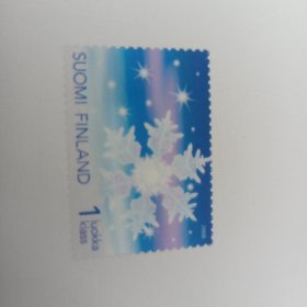 芬兰邮票 2008年 寒夜 雪花 异质 塑料 世界首枚透明邮票，目录价市场价高，参考某宝平台见图3，包邮！